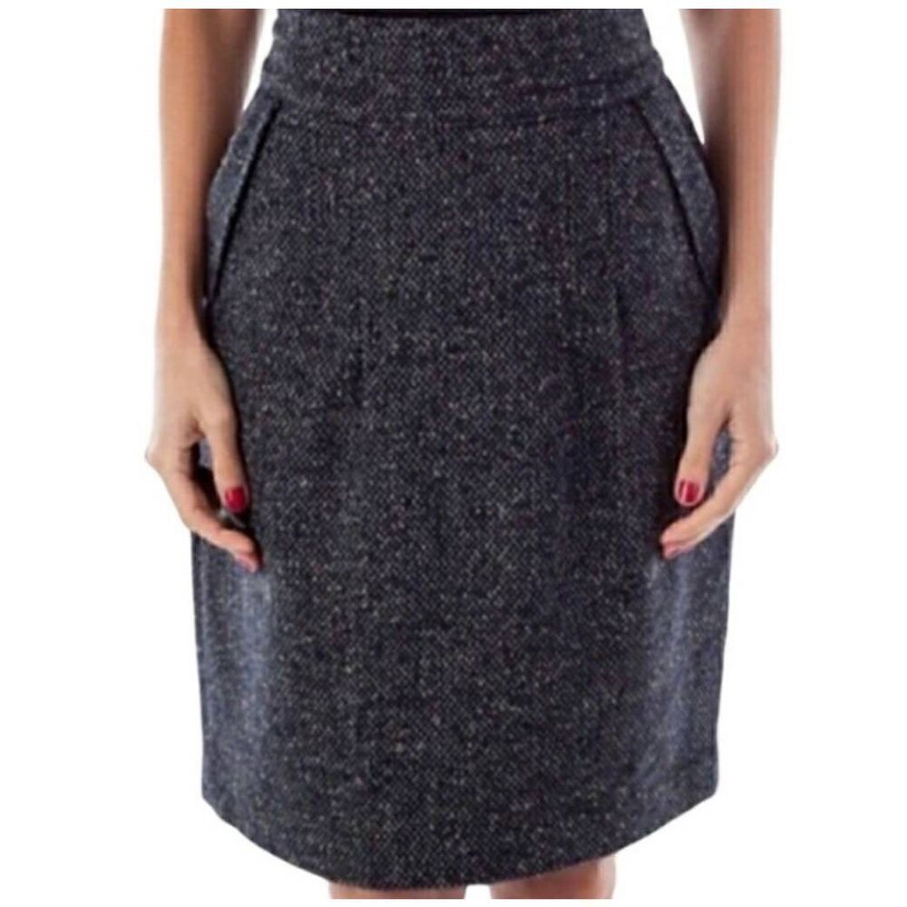 CAbi 738 Blair Straight Tweed Skirt Wool Blend With Pockets Women's Sz 4